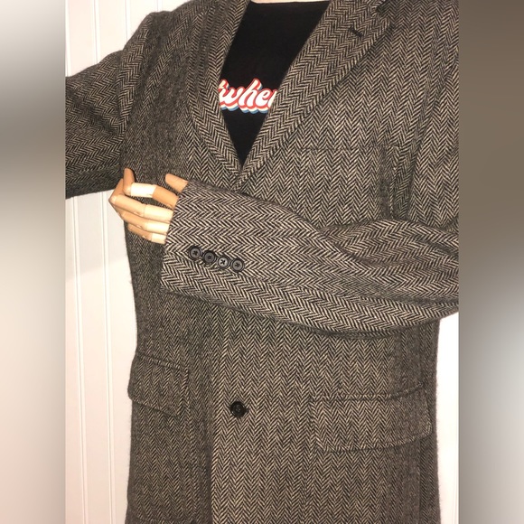 RALPH LAUREN Men’s Tweed Herringbone Single Breast Triple Button Wool Blazer LRG - Picture 6 of 16